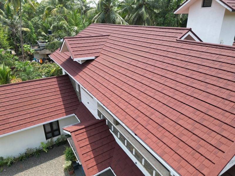 Completed M4S Homes residence with a red stone-coated roof